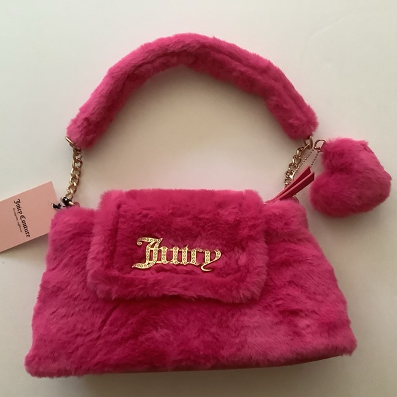 Juicy Couture Bags Juicy Couture Free Love Pink Fluffy Shoulder Bag